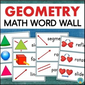 geometry word wall math vocabulary cards